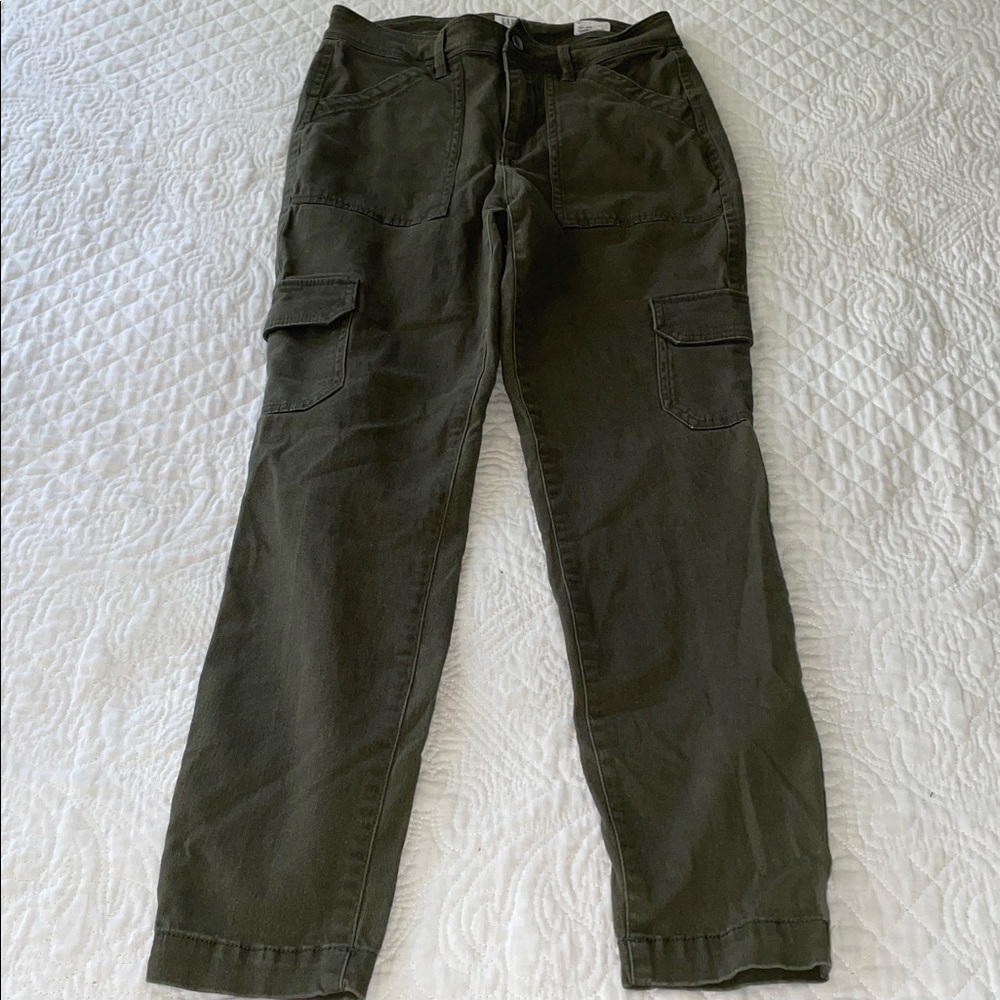 GAP Womens Army‎ Green Skinny Ankle Mid Rise Zip Pockets Cargo Jeans Size 6 - Picture 7 of 12